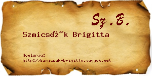 Szmicsák Brigitta névjegykártya